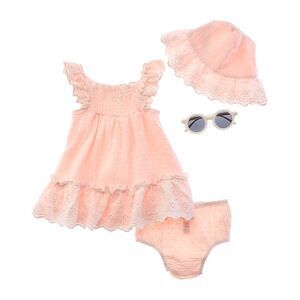 Rachel Zoe Girls 4Pc Dobby Gauze Dress Set With Sunglasses
